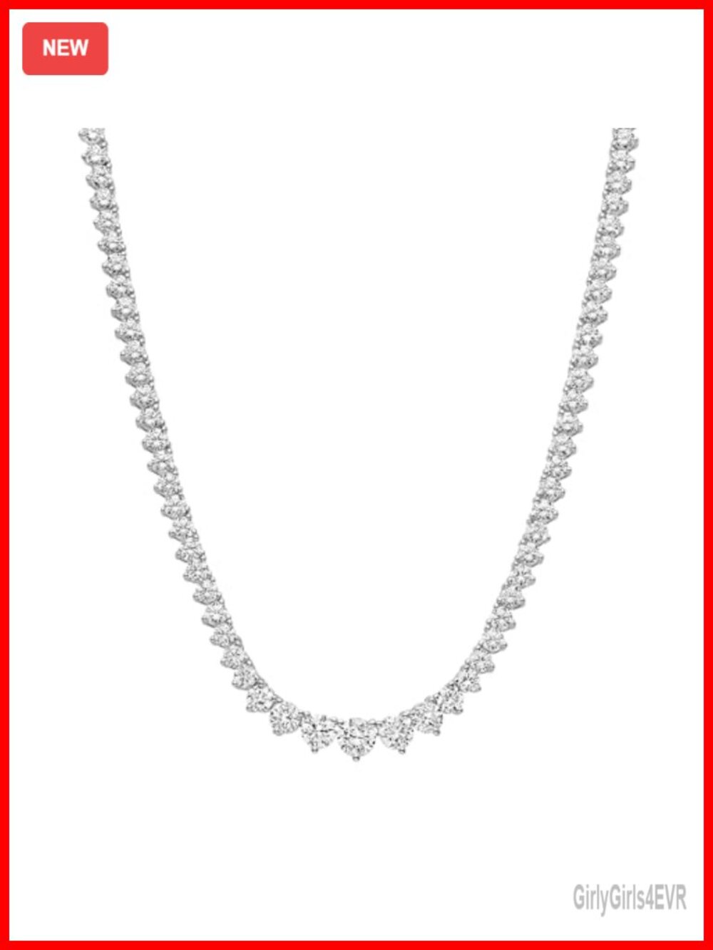 Graduated Tennis Necklace Yellow & White Gold Plated CZ Adjustable Chain